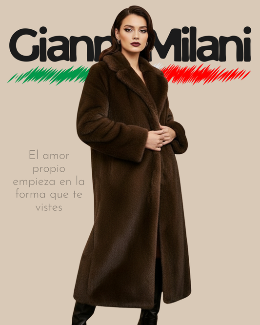 Abrigo de Pelo Marrón Largo