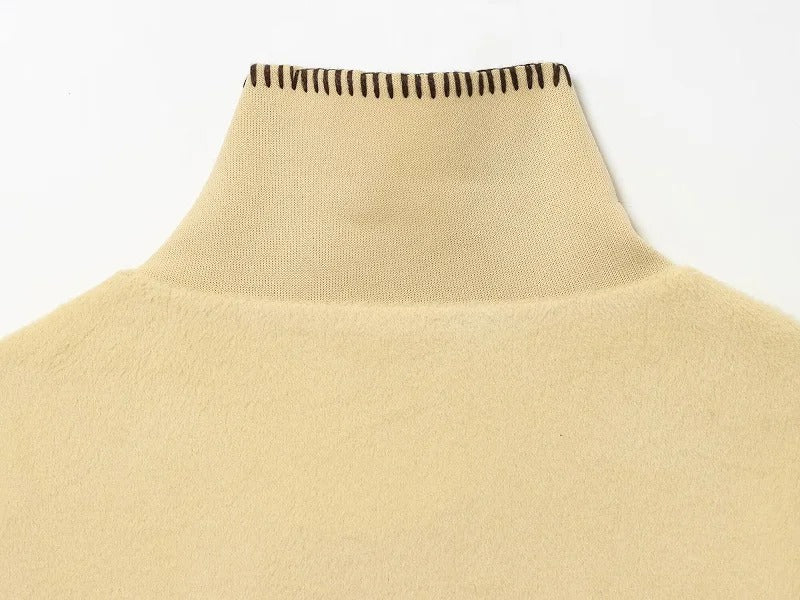 Chaqueta Bomber Abotonada de Lado Beige