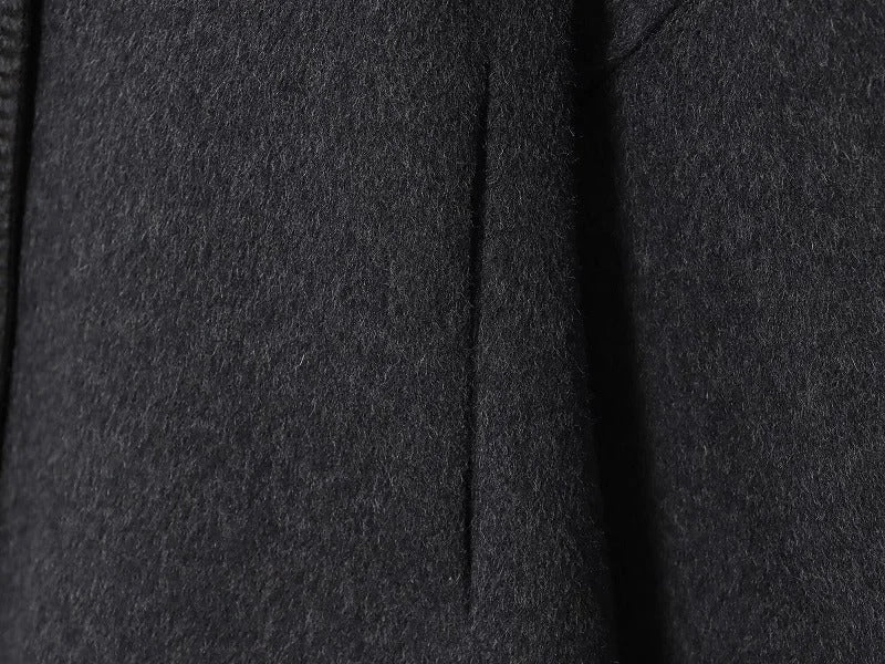 Chaqueta Bomber Abotonada de Lado Negra