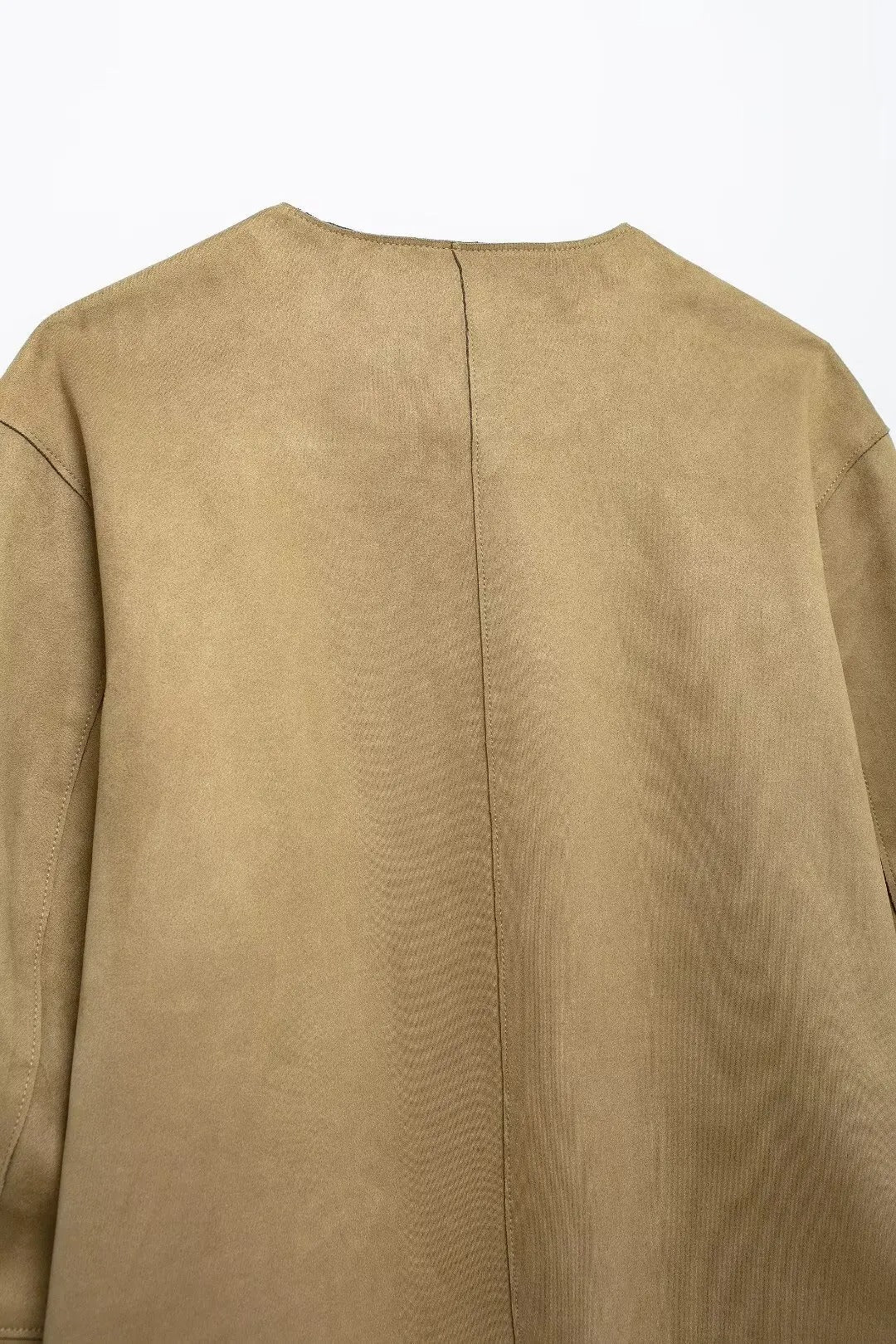 Chaqueta Ante Marrón Bomber de Botones