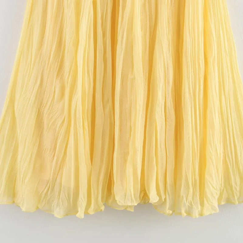 Falda Amarilla Larga Acampanada