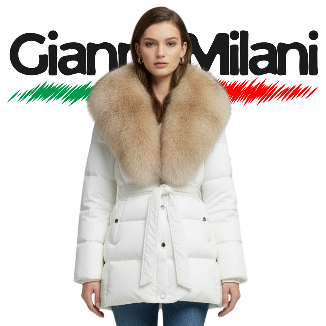 Plumón Blanco de Pelo Marrón