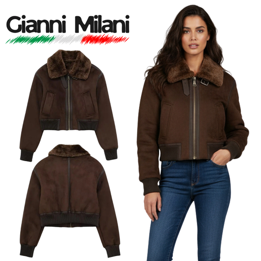 Chaqueta de Ante Marrón con Pelo