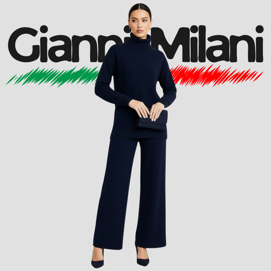 Conjunto ROMA — Dos piezas formadas por jersey de cuello vuelto y pantalón.