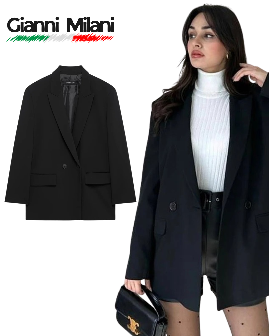 Americana Black Mujer con Doble Botón