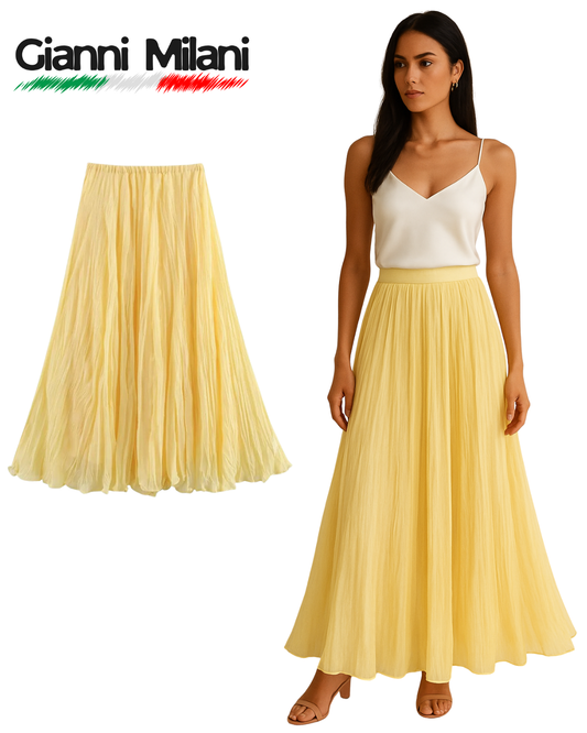 Falda Amarilla Larga Acampanada