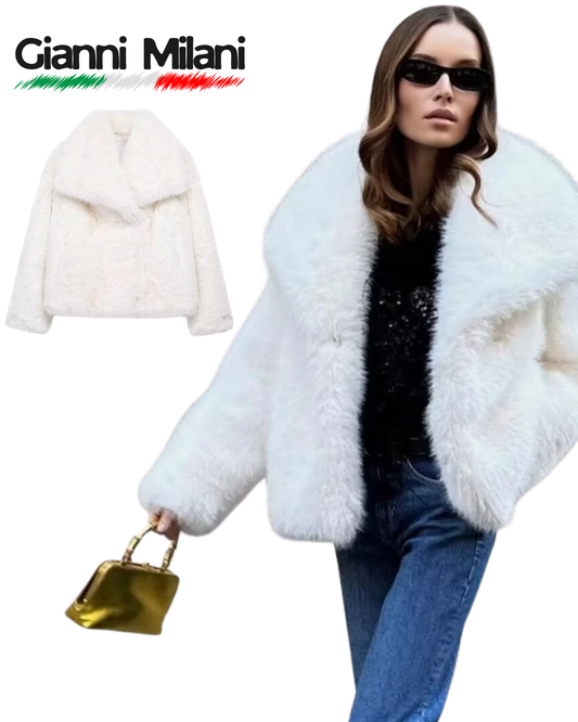 Abrigo de Pelo Sintético Blanco