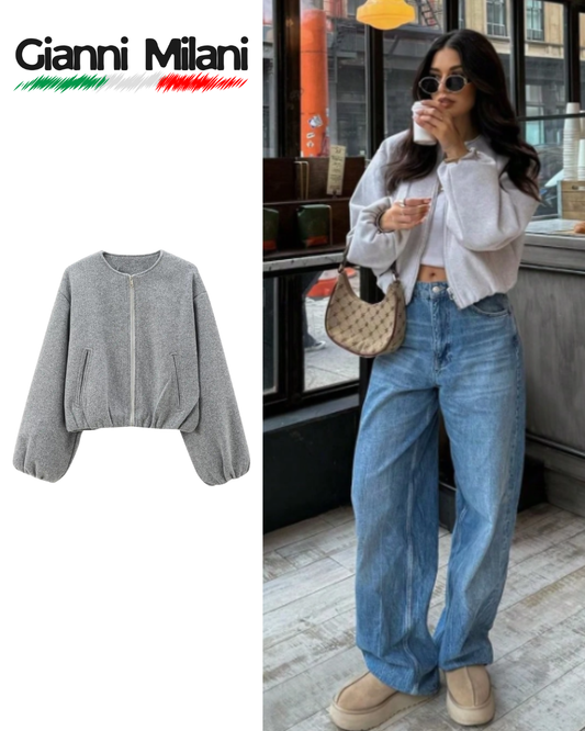 Chaqueta Bomber con Cremallera