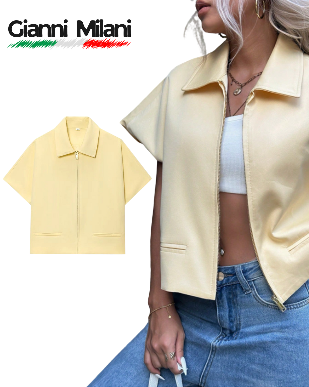 Camisa de Manga Corta Amarilla