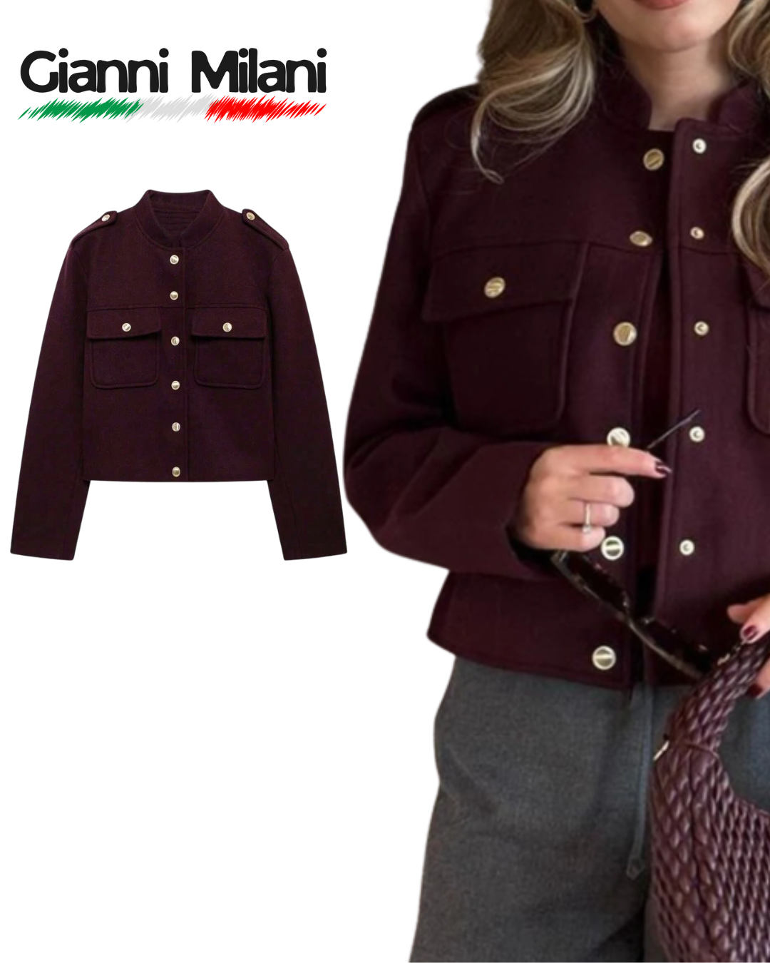 Chaqueta Granate Entretiempo