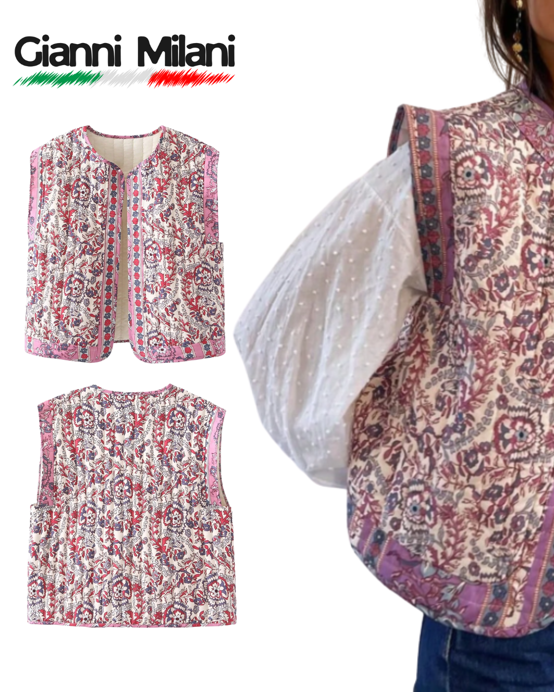 Chaleco Acolchado Estampado