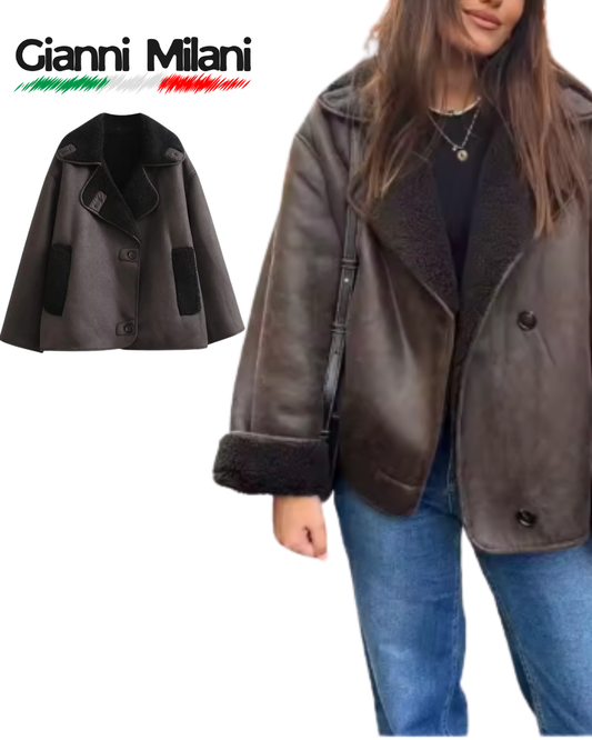 Chaqueta Negra Cuero Sintético
