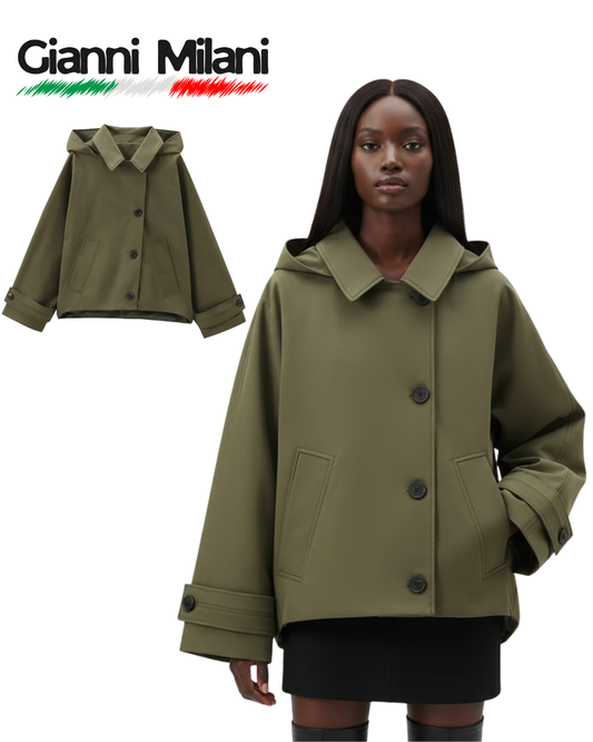 Chaqueta Verde Militar con Capucha