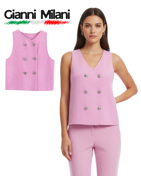 Camiseta Rosa Botones de Tirantes