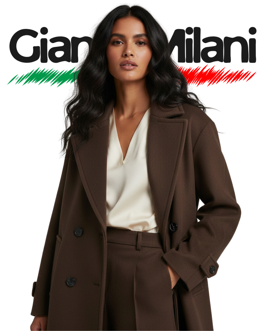 Chaqueta Larga de Paño Marrón