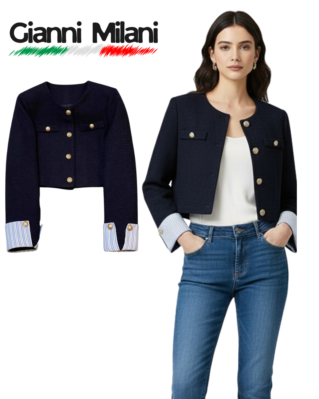 Chaqueta Torera con Botones Dorados