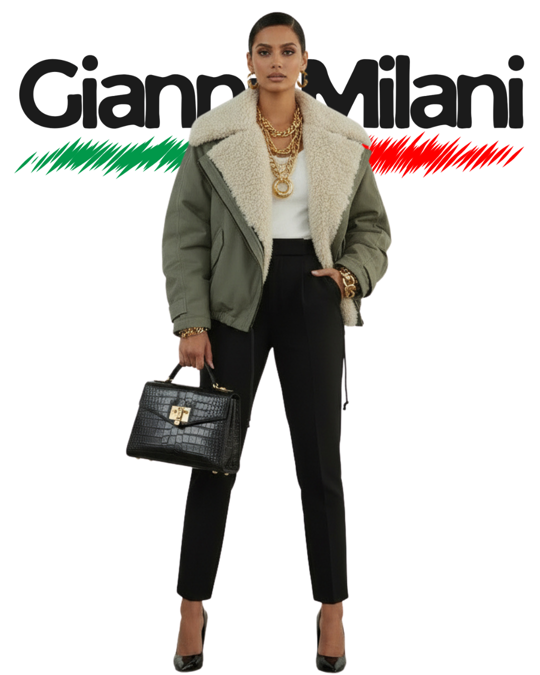 Chaquetón Verde Militar con Pelo