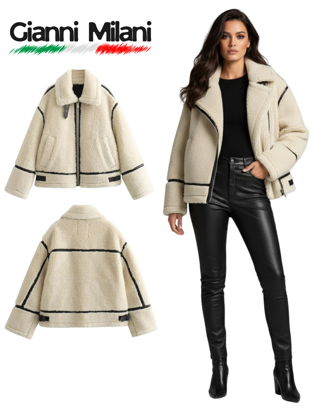 Chaqueta de Borrego Beige