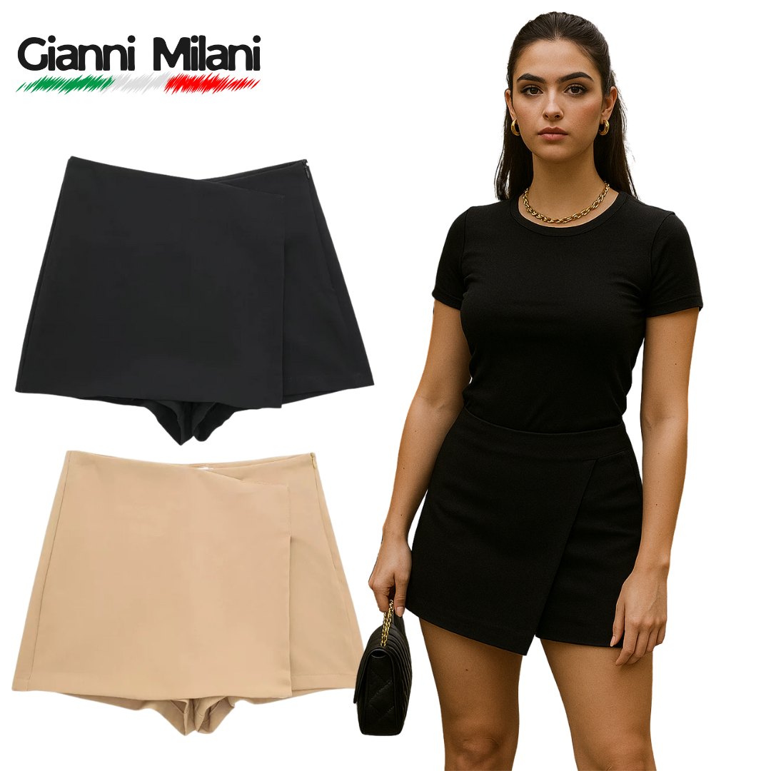 Falda-Pantalón Asimétrica de Cintura Alta