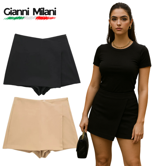 Falda-Pantalón Asimétrica de Cintura Alta