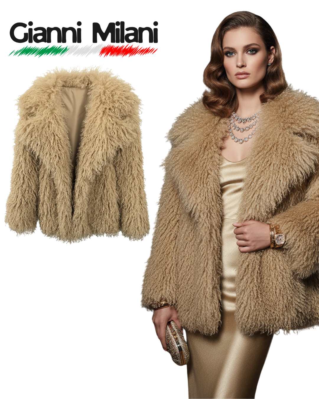 Abrigo de Pelo Largo Beige