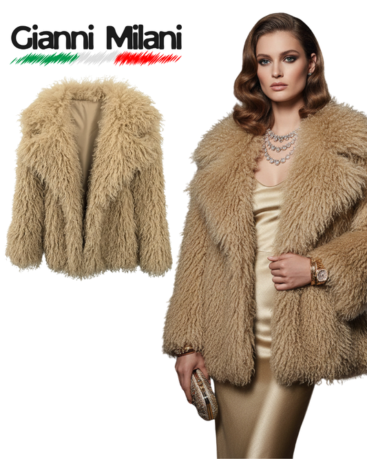 Abrigo de Pelo Largo Beige