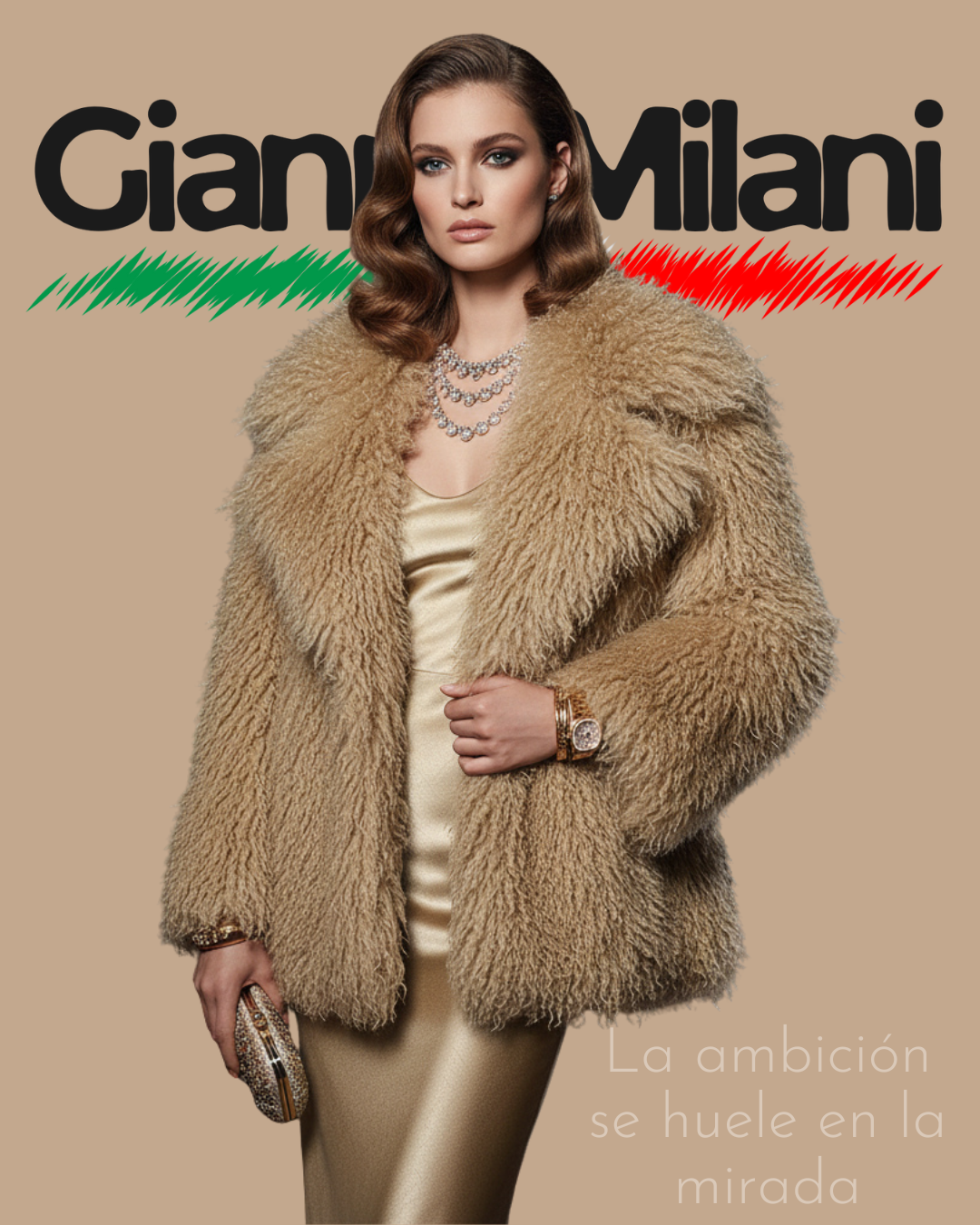 Abrigo de Pelo Largo Beige