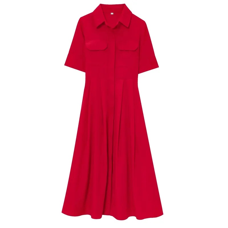 Vestido de Escote Largo Fusia