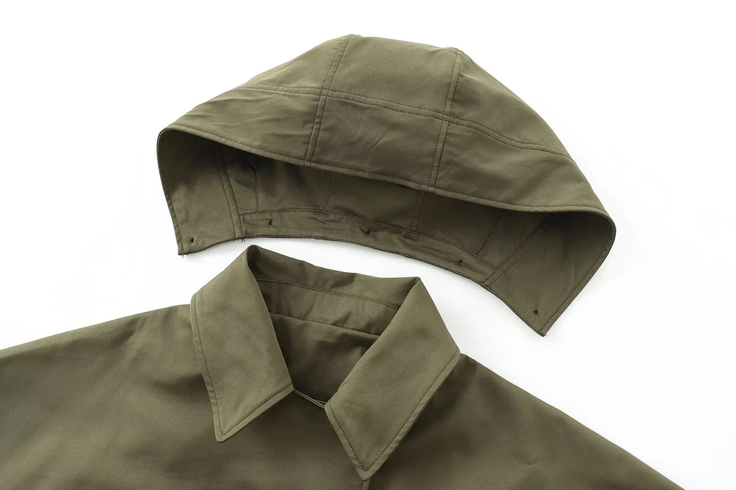 Chaqueta Verde Militar con Capucha