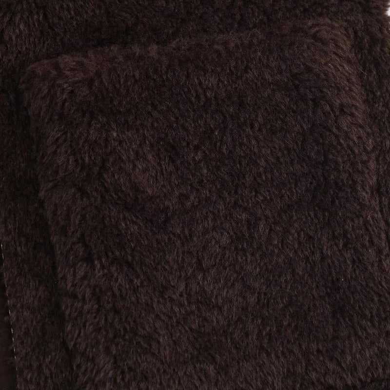 Chaqueta de Borrego con Cremallera Marrón