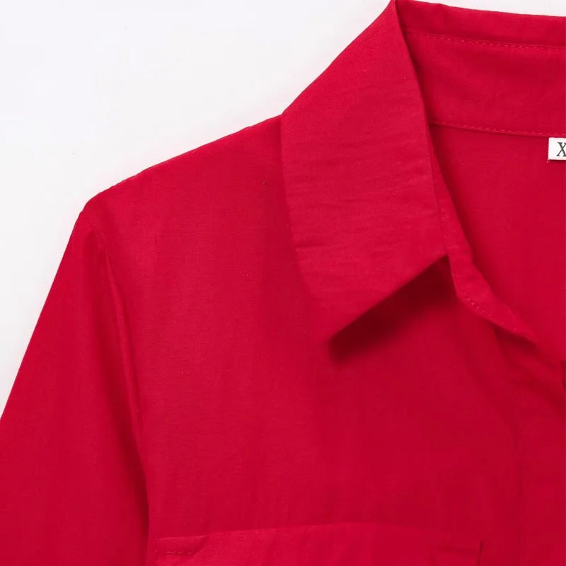 Vestido de Escote Largo Fusia