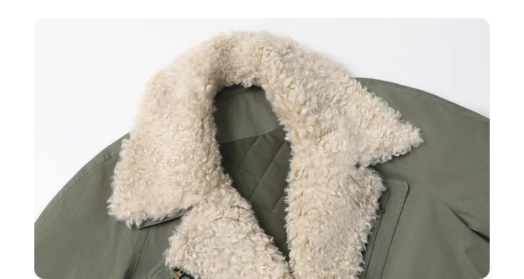 Chaquetón Verde Militar con Pelo