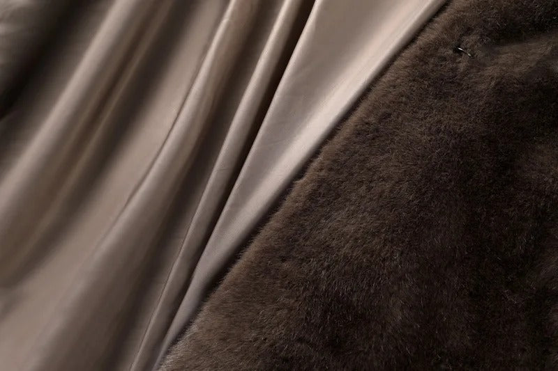 Abrigo de Pelo Marrón Largo