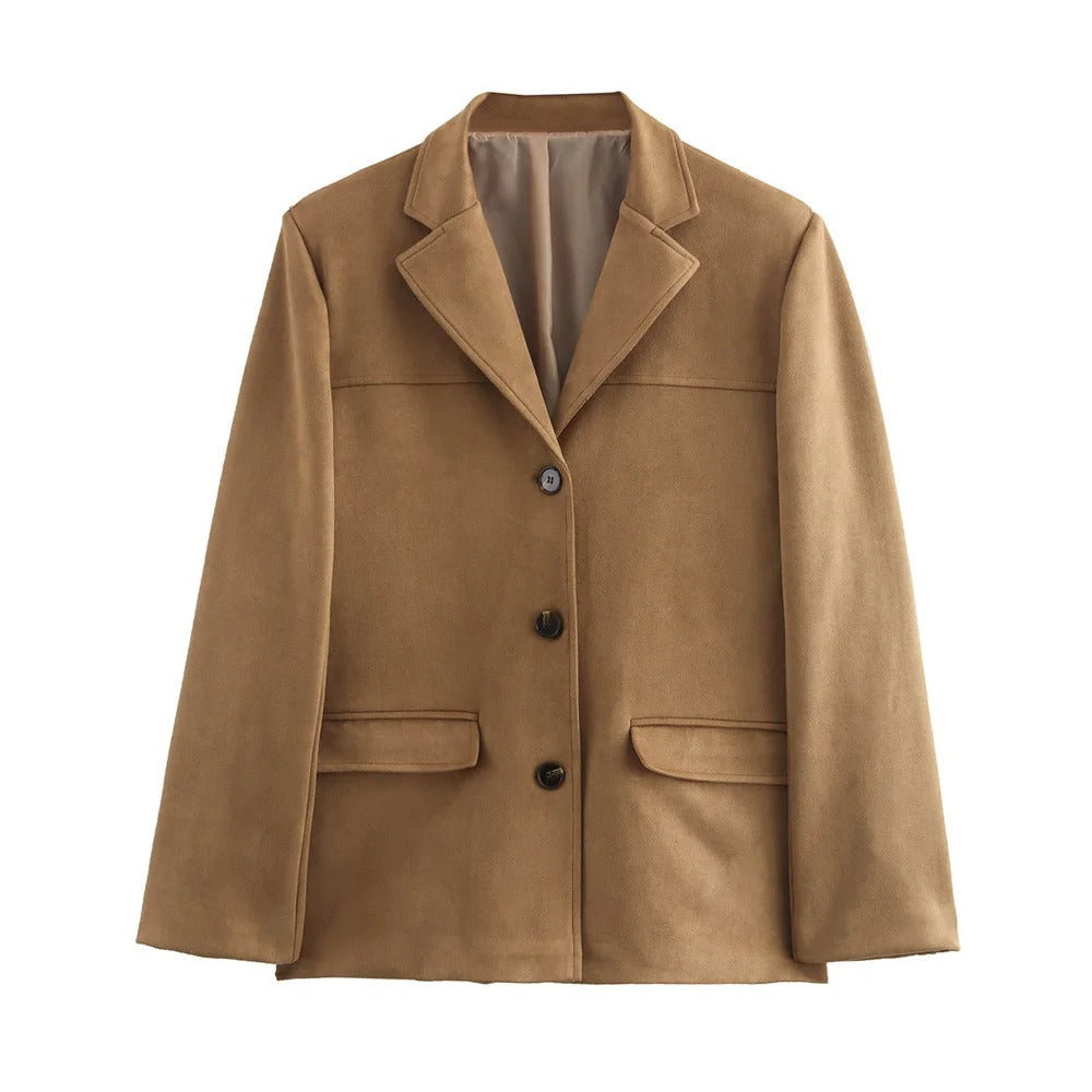 Chaqueta Marrón de Gamuza de Entretiempo