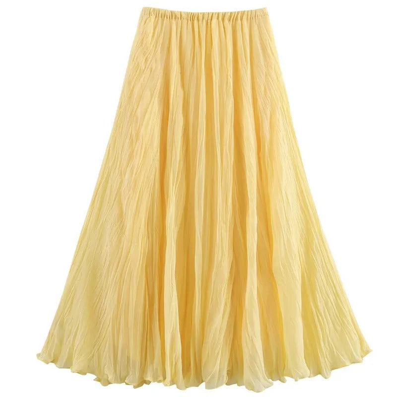 Falda Amarilla Larga Acampanada
