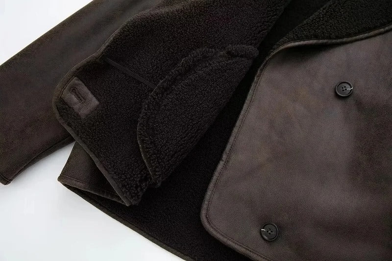 Chaqueta Negra Cuero Sintético