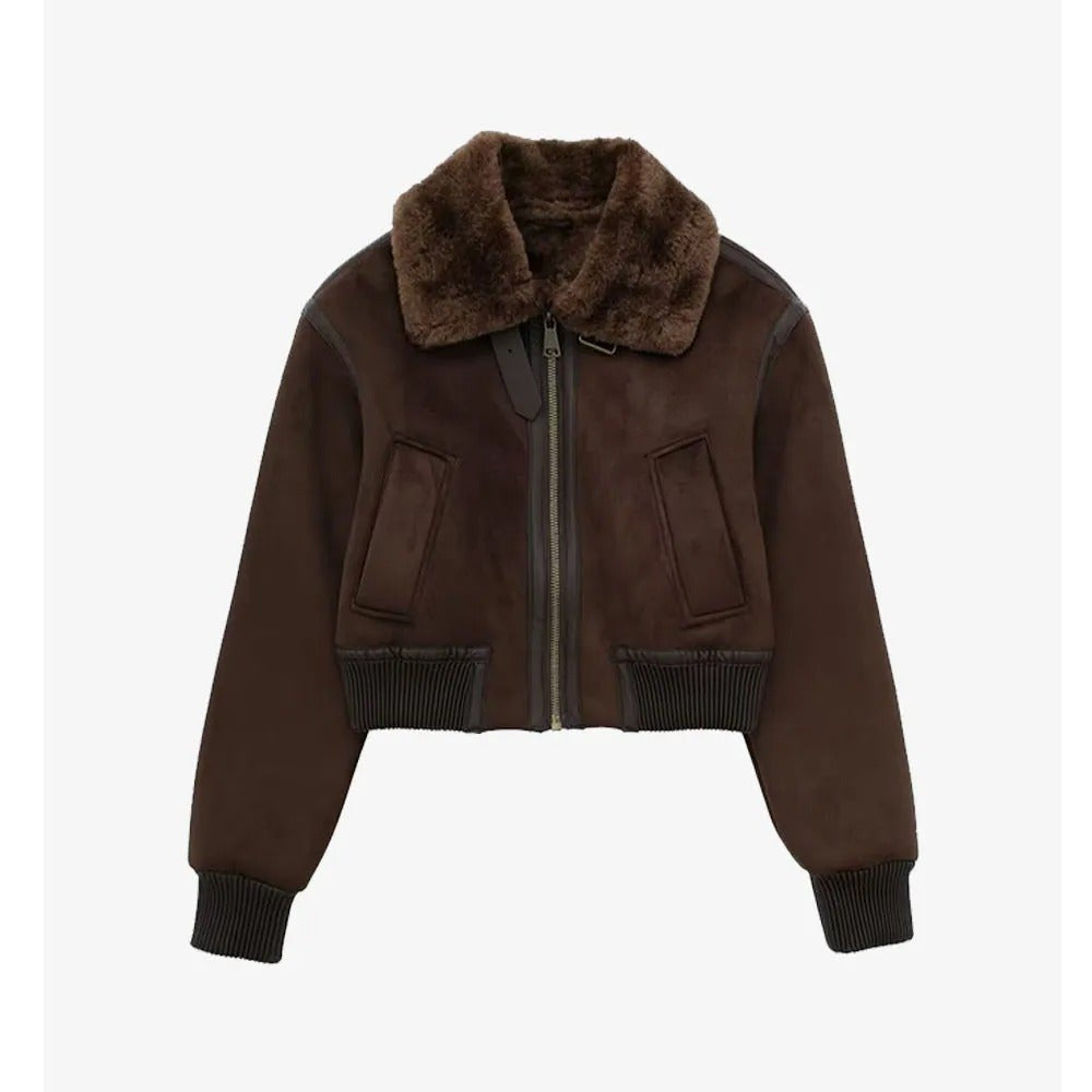 Chaqueta de Ante Marrón con Pelo