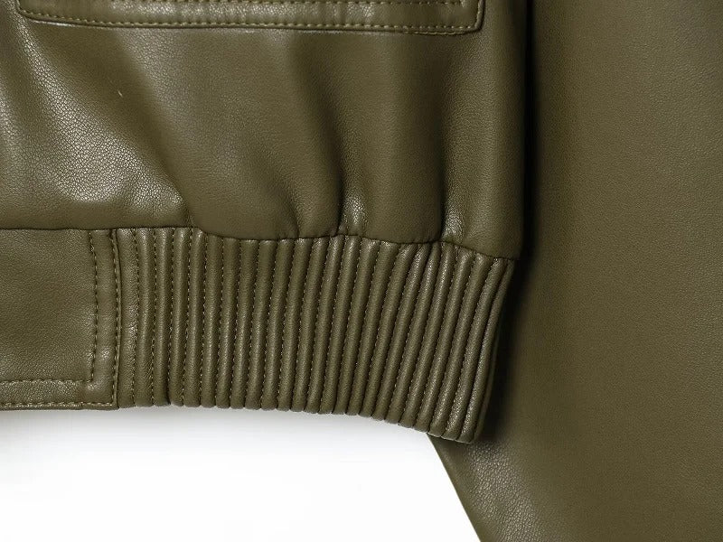 Chupa de Cuero Sintético Kaki