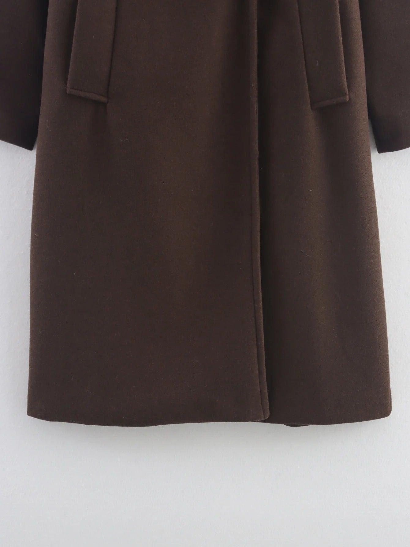 Chaqueta Larga de Paño Marrón