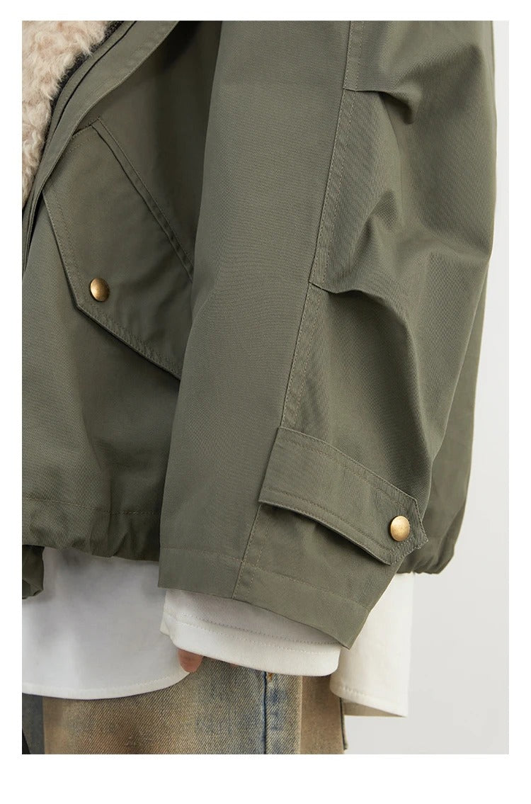 Chaquetón Verde Militar con Pelo