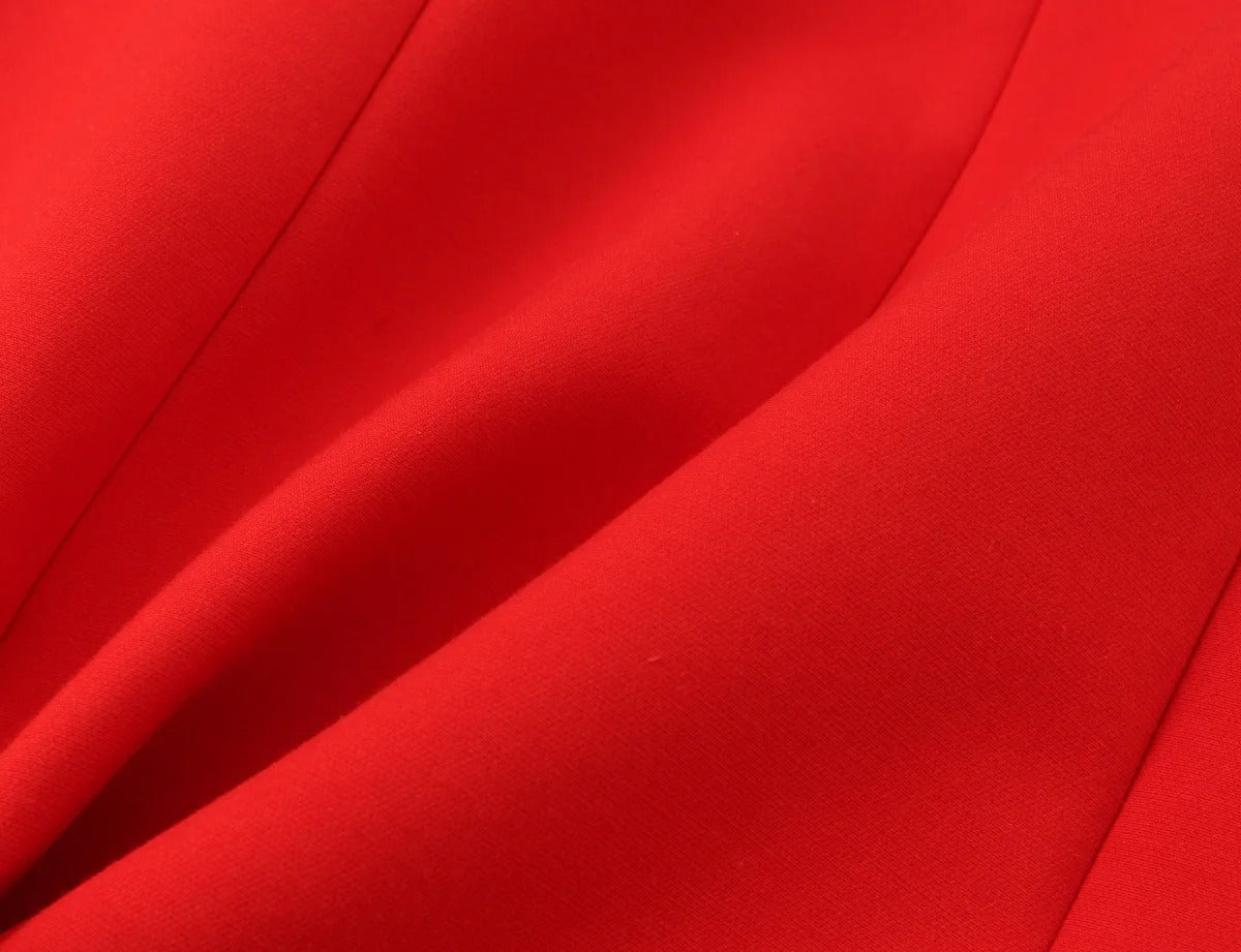 Vestido Rojo con Espalda Descubierta y Lazo