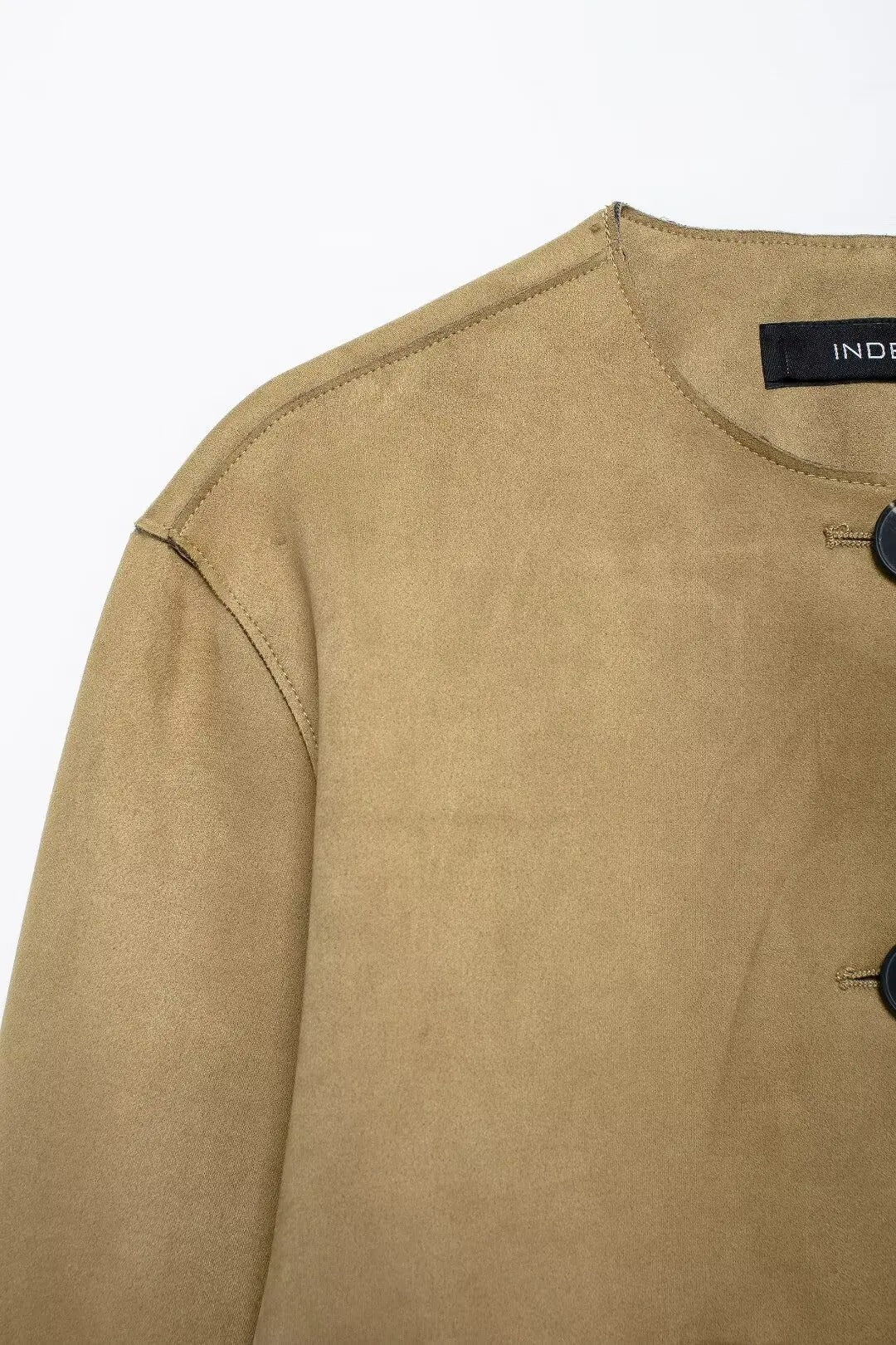 Chaqueta Ante Marrón Bomber de Botones