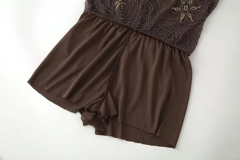 Pantalones Happy Flowers Marrones con estrellas