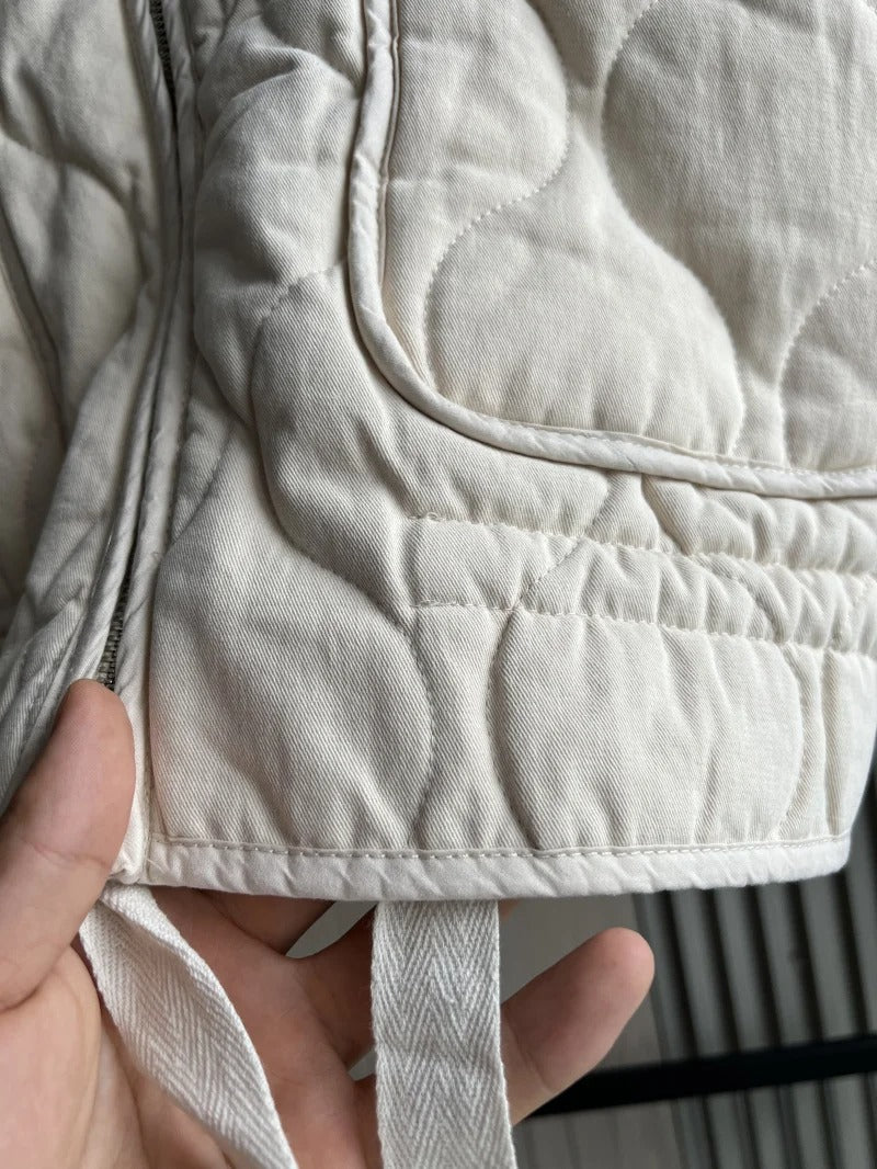 Chaqueta Acolchada de Relieve Beige