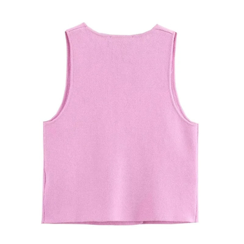 Camiseta Rosa Botones de Tirantes