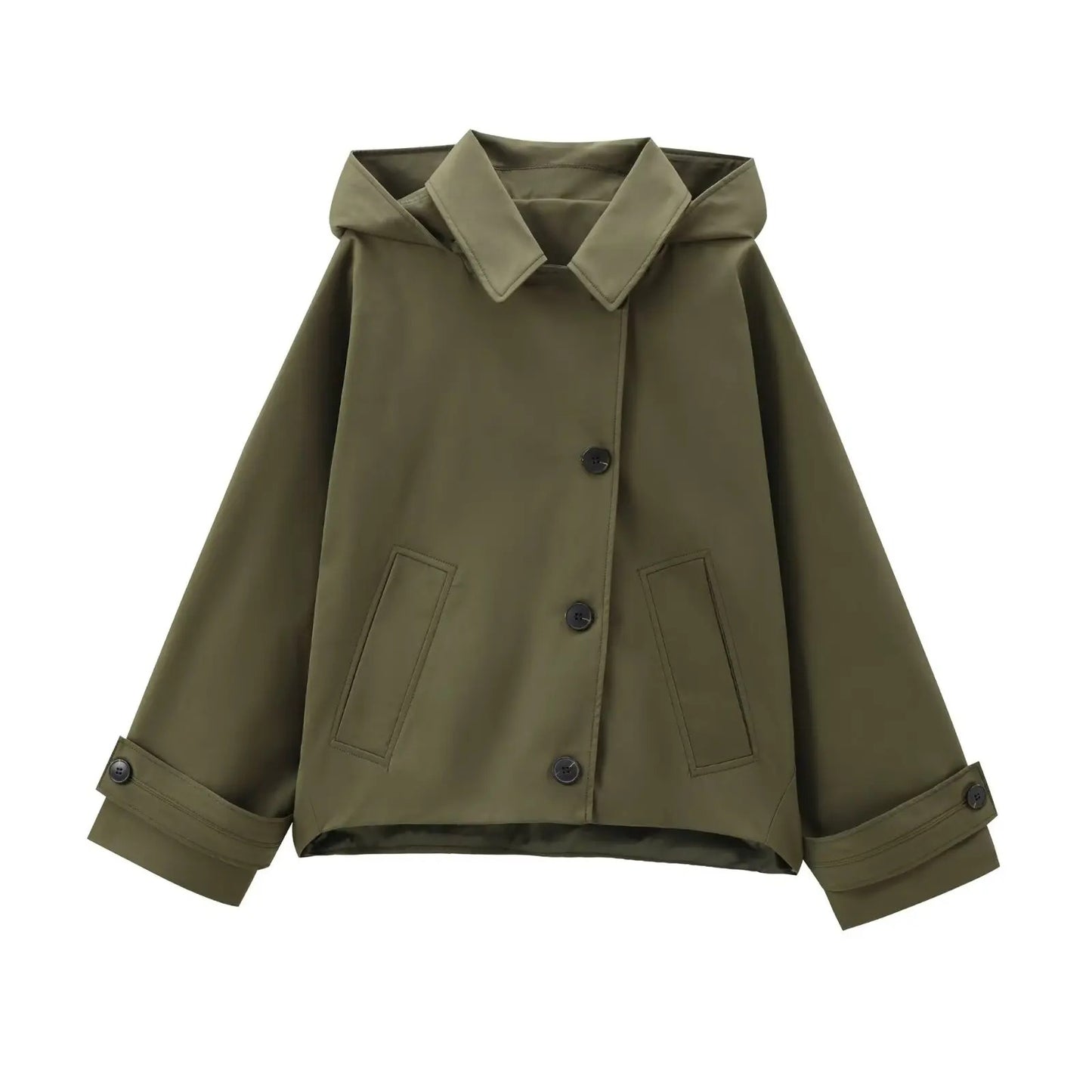 Chaqueta Verde Militar con Capucha