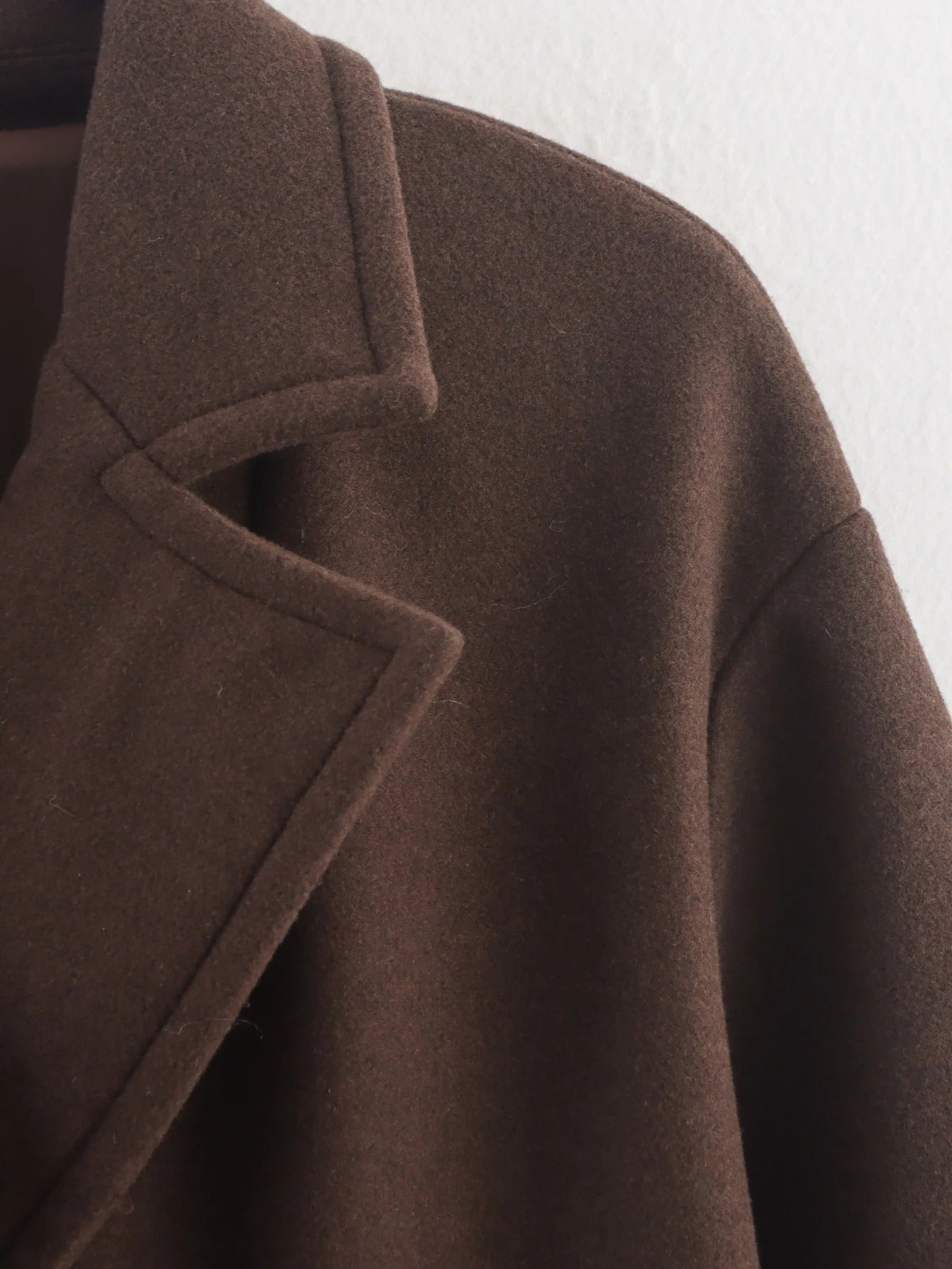 Chaqueta Larga de Paño Marrón