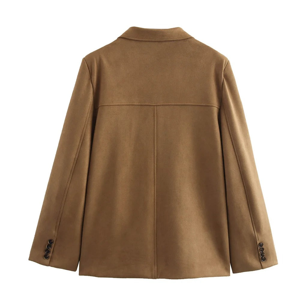 Chaqueta Marrón de Gamuza de Entretiempo