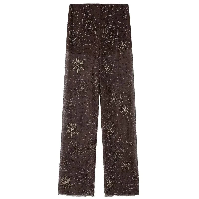 Pantalones Happy Flowers Marrones con estrellas