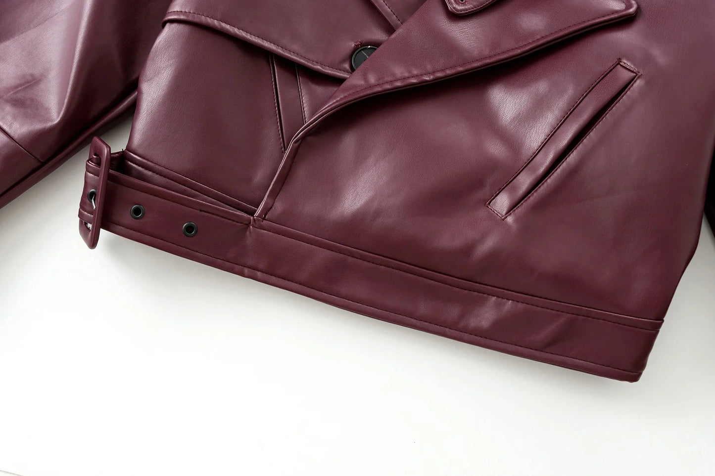 Chupa de Cuero Sintético Burdeos